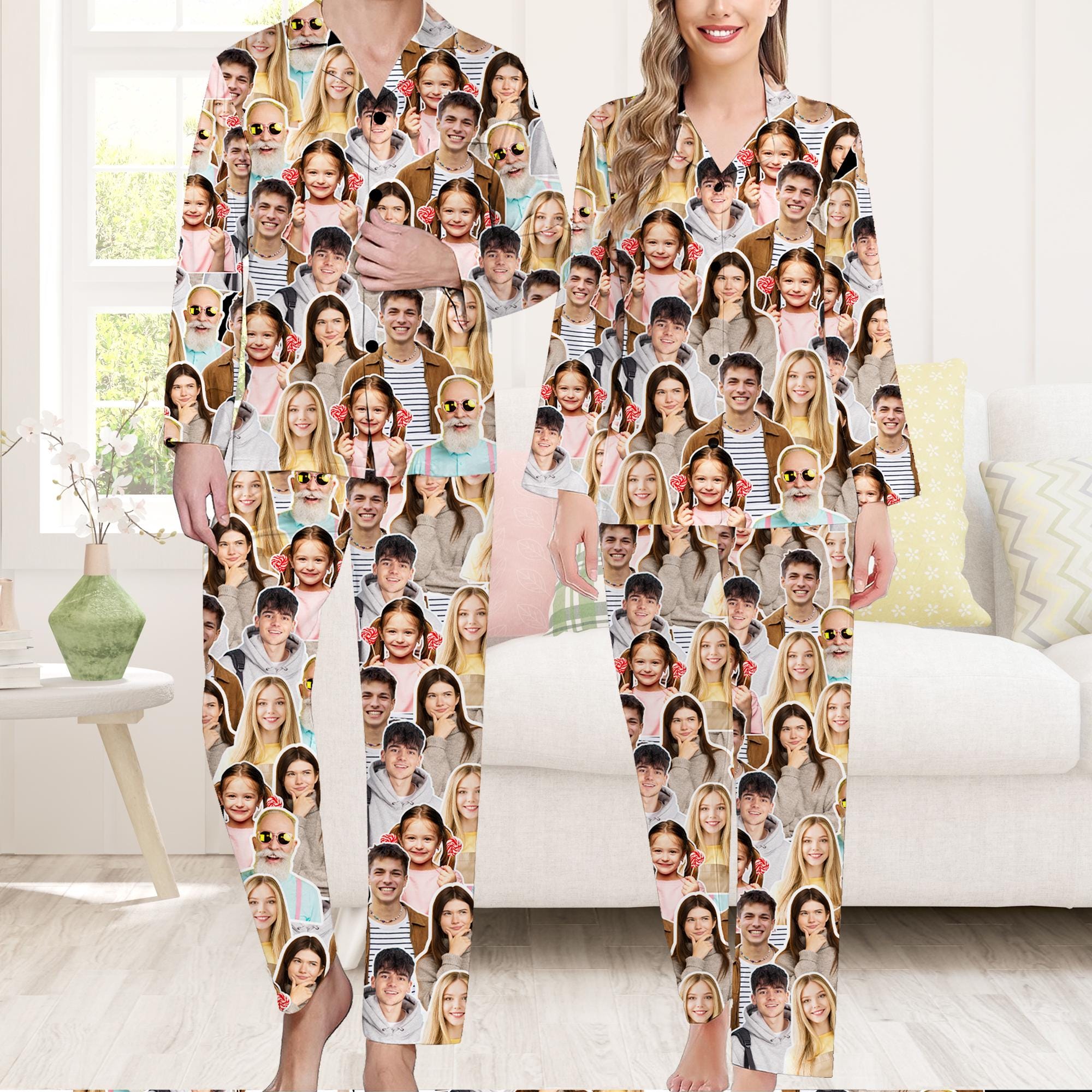 Discover Multi-faces Pajama Set,Custom Pjs