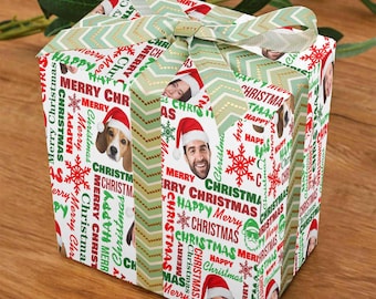 Personalized Christmas Wrapping Paper: Custom Face & Text Wrap