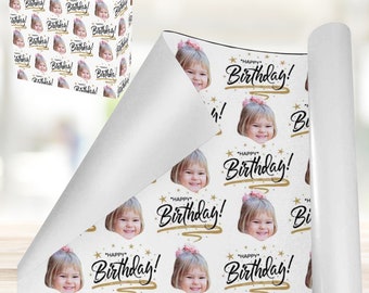 Custom Photo Birthday Wrapping Paper, Personalized Gift Wrap