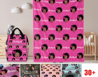 Personalized Africa Girl Diaper Bag Backpack & Blanket Set