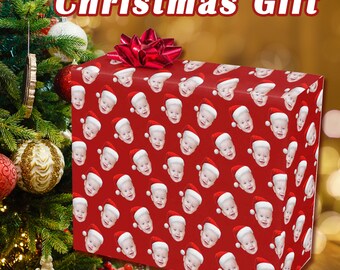 Custom Face Christmas Wrapping Paper, Personalized Photo Gift Wrap