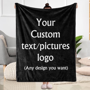 Personalized Photo Micro Fleece Blanket Custom Name Logo Blanket For Family Pet Picture Memorial Throw Blanket,Birthday Gifts,Idol Blanket