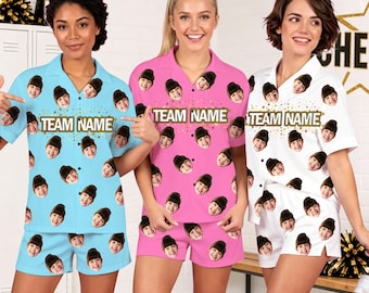 Custom Cheerleader Pajamas, Dance Team PJS Set, Personalized Photo Pajamas for Cheercoach, Team Spirit Gifts
