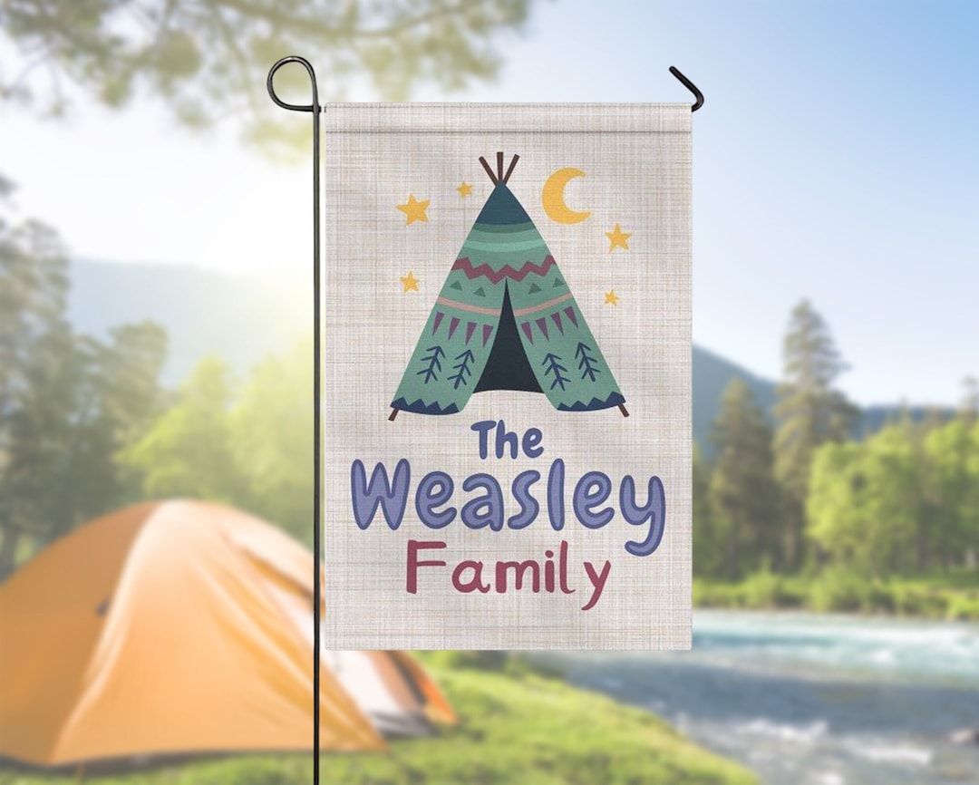 Personalized Name Camper Garden Flag, Custom Camping Flags, Custom