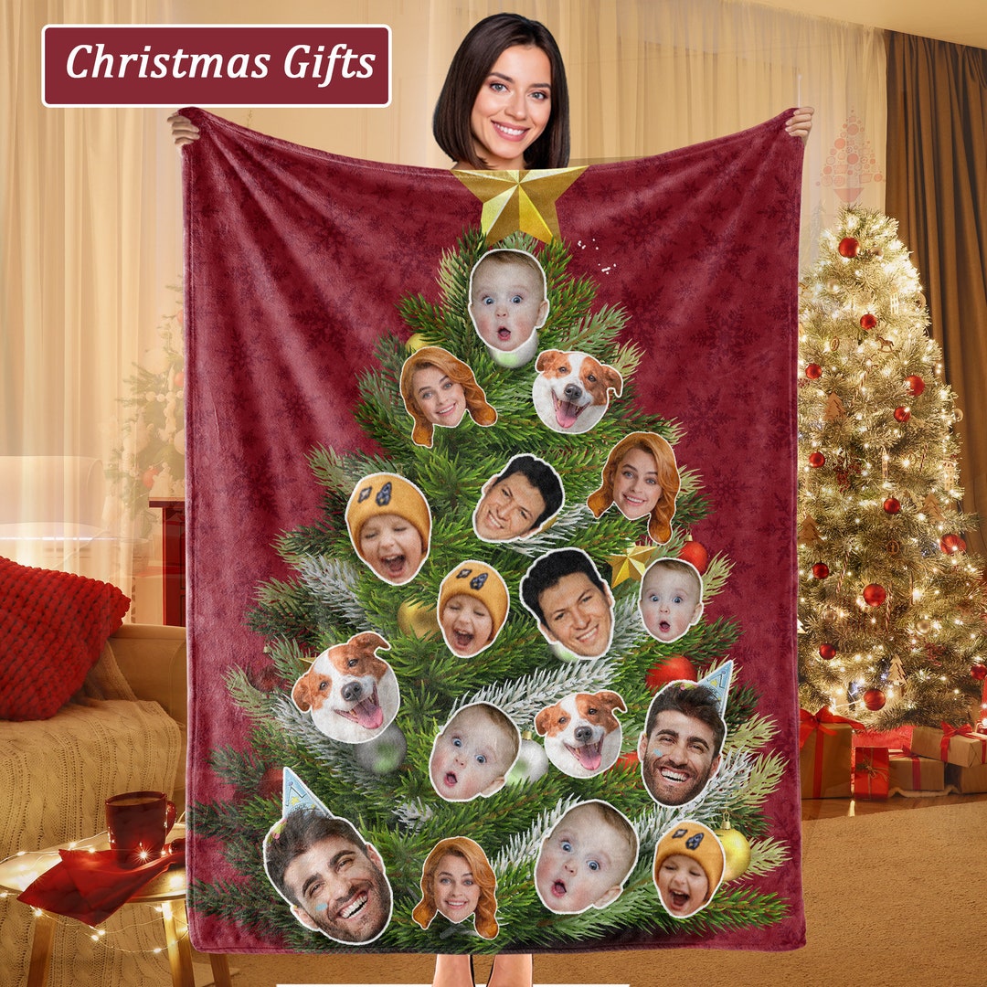 Custom Christmas Photo Blanket,christmas Blanket Throw,personalized