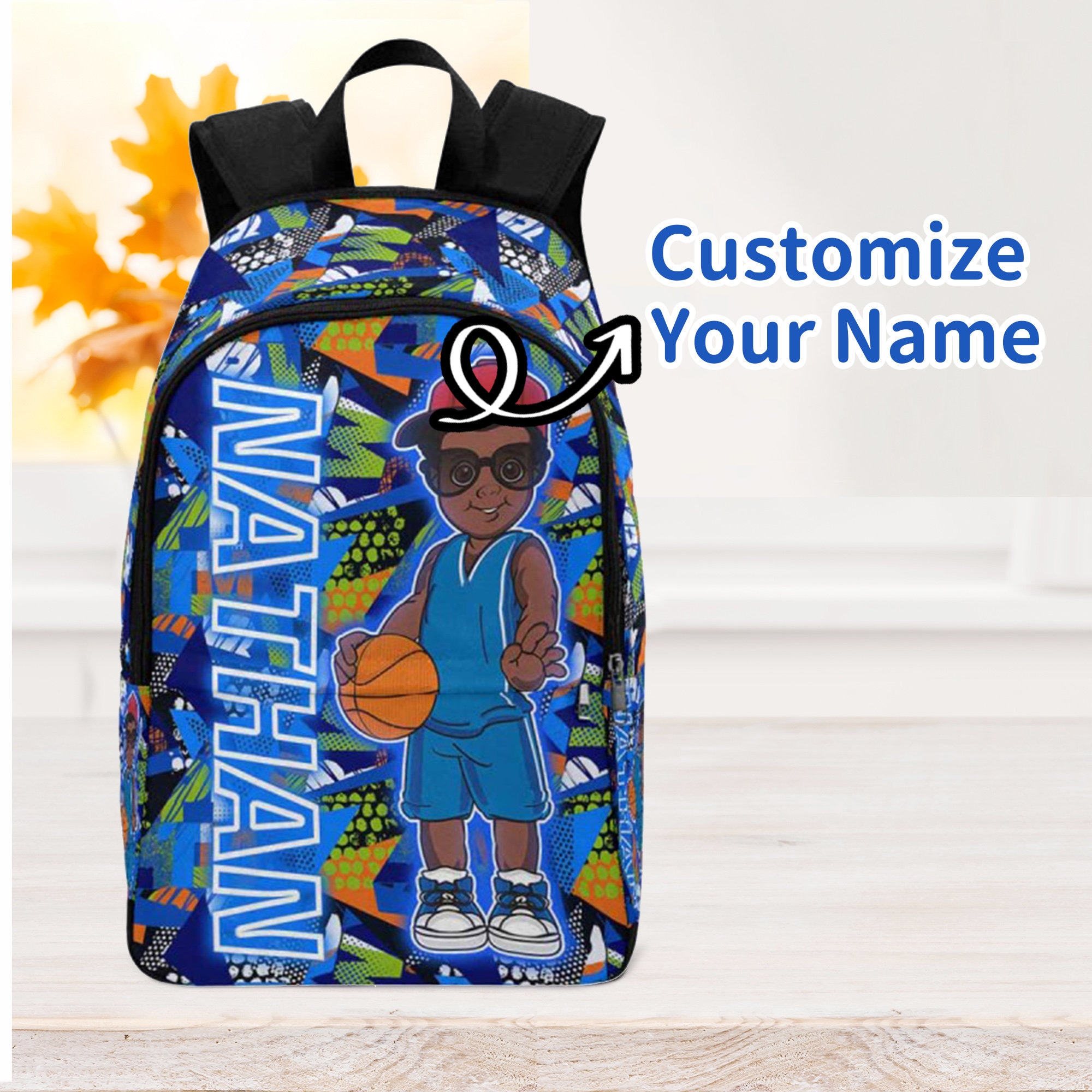 Custom Name Backpack for Boy,Personalized Afro Boy School Bag,Backpack Bag for Boys,Kid Name School Bag,Boy Backpack Set,Boy's Birthday Gift
