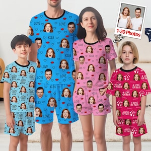 Custom Face Pajamas Set: Personalized Photo Matching Family Pajamas
