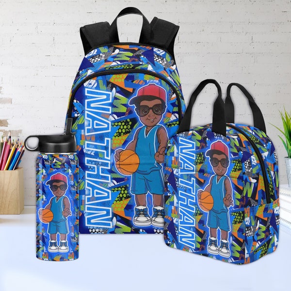 Boy School Bag,Boy's Backpack,Personalized Kid School Bag,Blue Backpack Bag for Boys,Kid Bookbag,Back to School Backpack and Lunch Box