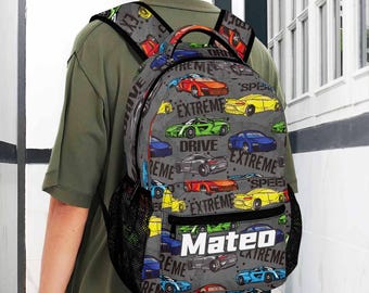 Personalized Boy's Backpack: Custom Name Bookbag & Lunch Bag