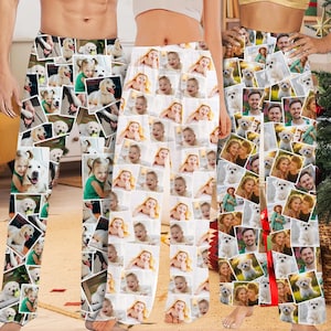 Customized Pajama Pants with Photo,Collage Photo Pants,Pictures Printed Pajama,Men&#39;s Pajama Bottoms,Gift for him,Birthday Day gift20pictures