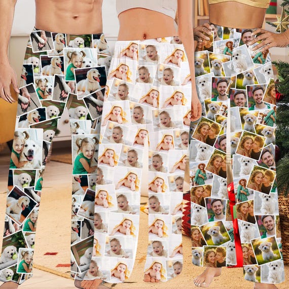 Customized Pajama Pants with Photo Collage Photo Pants Pictures Printed Pajama Men s Pajama Bottoms Gift for him Birthday Day gift20pictures