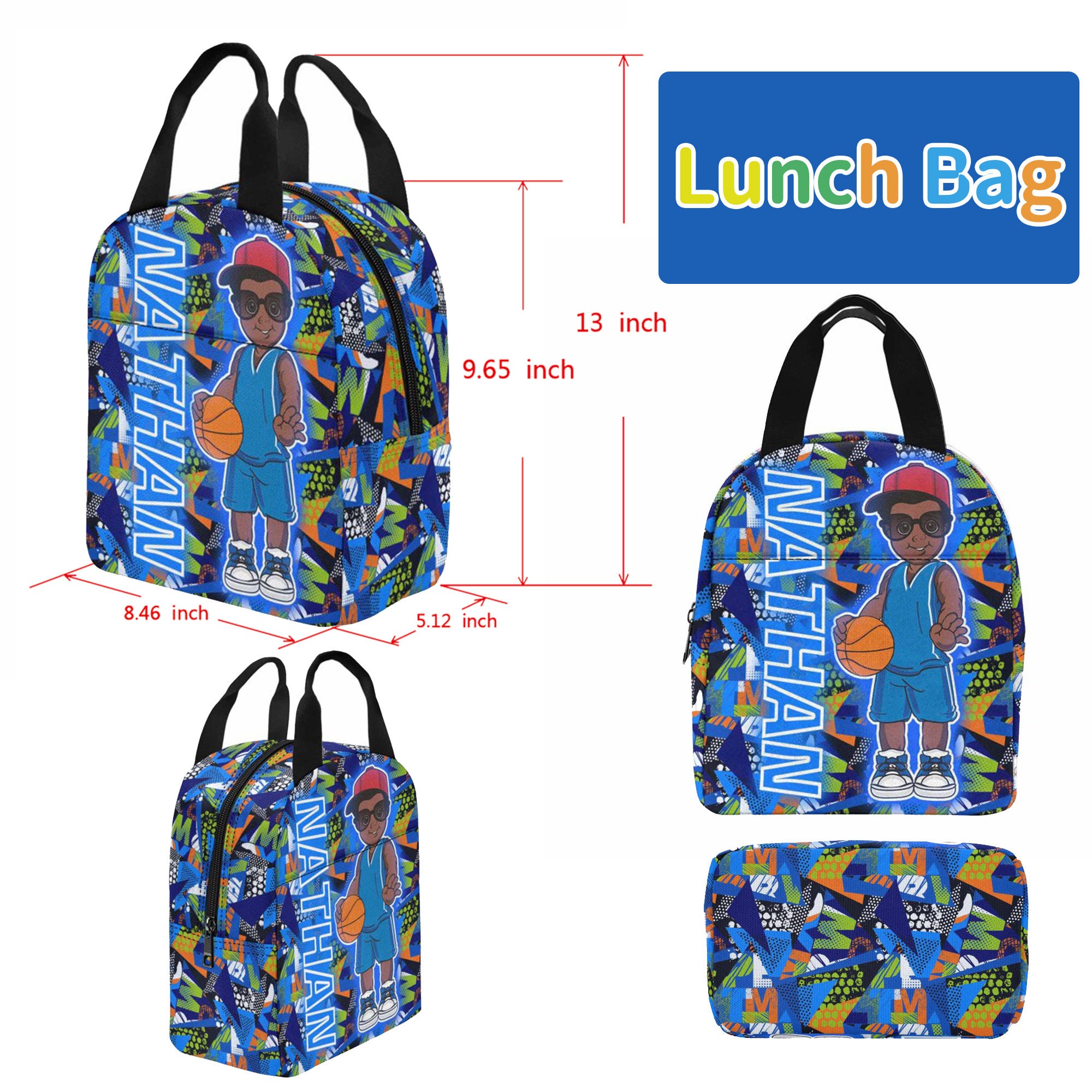 Custom Name Backpack for Boy,Personalized Afro Boy School Bag,Backpack Bag for Boys,Kid Name School Bag,Boy Backpack Set,Boy's Birthday Gift