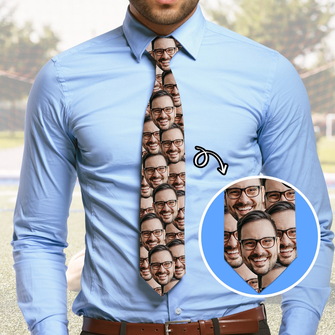 Custom Father's Face Tie,custom Photo Tie,face Tie for Dad,photo Neck Ties,funny Photo Necktie ...