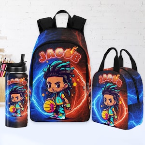 Personlized Boy Backpack,Afro Boy Backpack,Backpack Sets for Kids,Name Backpack,Custom Nylon Backpack for boys,Back To School Gift for Boy
