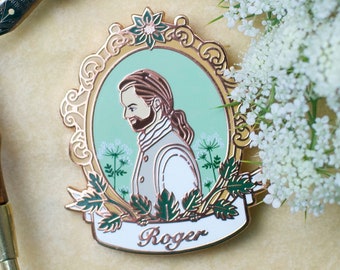 Pin de esmalte duro Roger de Outlander: regalo para amantes de los libros en oro rosa