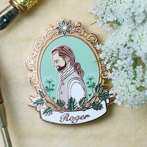 Outlander Roger Hard Enamel Pin: Rose Gold Book Lover Gift