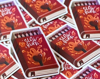 Slow Burn Book Trope Waterproof Sticker | Romance Spicy Smut Book Gift | Stickers for Readers
