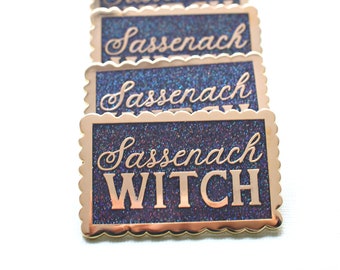 Sassenach Hexe Black Glitter Hard Enamel Pin