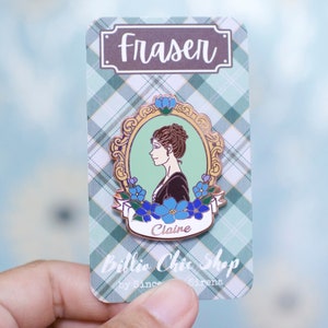 Outlander Claire Enamel Pin: Rose Gold, Forget-Me-Not Flowers