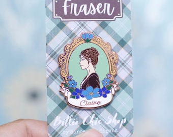 Pin de esmalte Claire de Outlander: oro rosa, flores de nomeolvides
