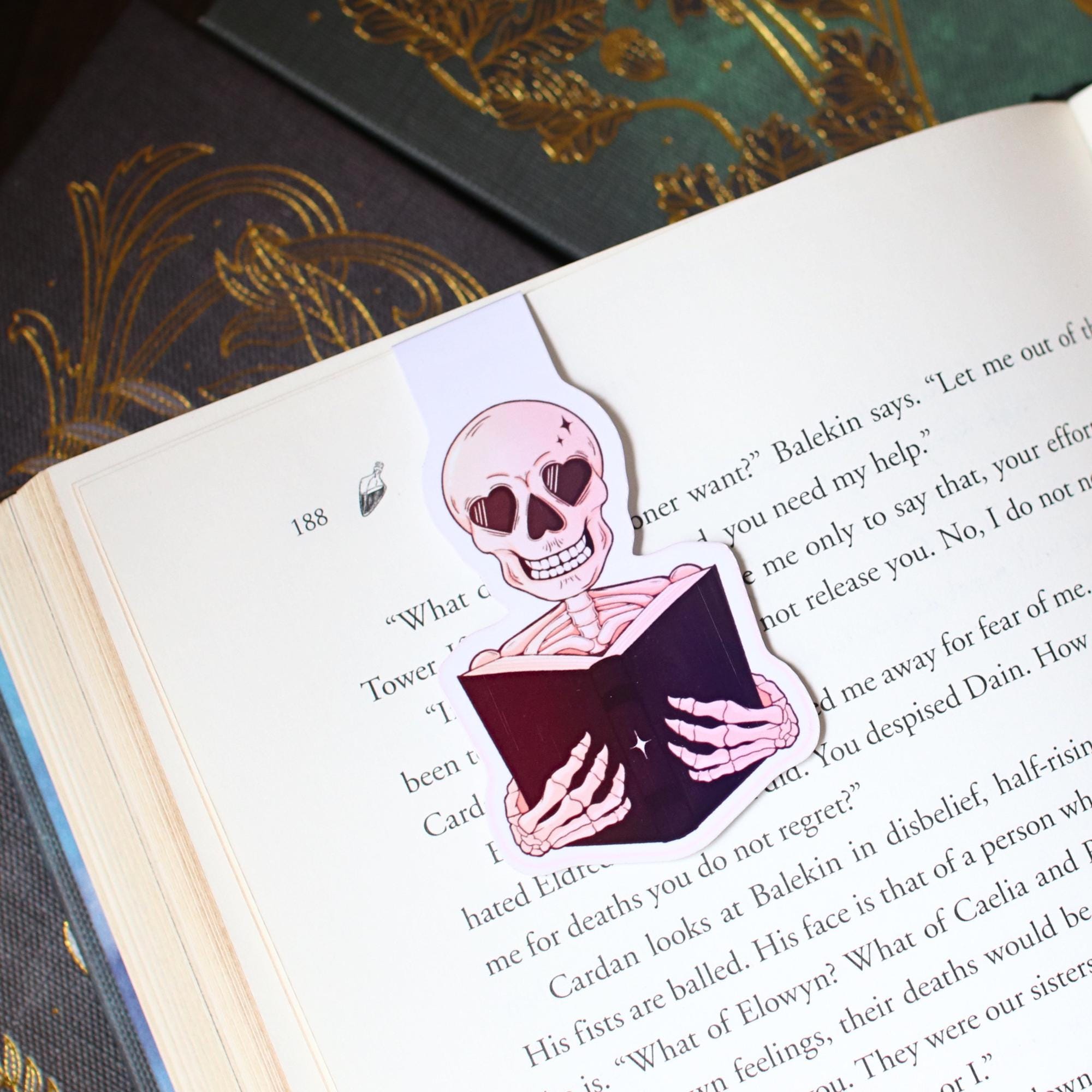 One More Chapter Skeleton Magnetic Folded Bookmark - Etsy