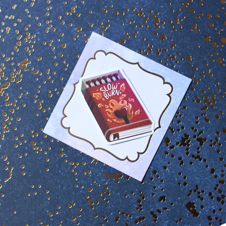Slow Burn Romance Book Trope waterproof sticker