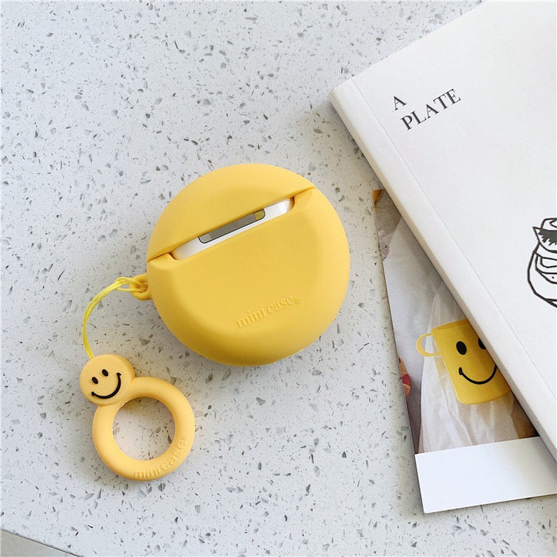 Airpods 12 case Keychain Funny AirPods cover Smiley Man AirPods pro Case AirPods Case Cute Apple Airpods pro Case Soft AirPod pro case
