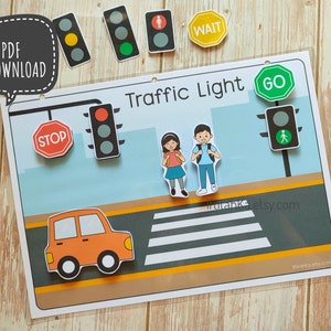 PDF: Traffic Light Busy Page, Traffic Light Worksheet, Transportation Busy Book Worksheet