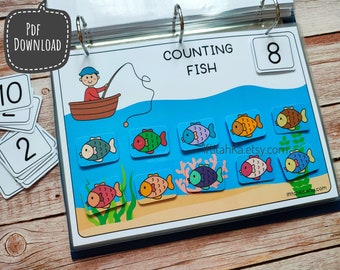 PDF: Counting Fish Busy Page, Counting Activity Busy Binder, Ocean Busy Book