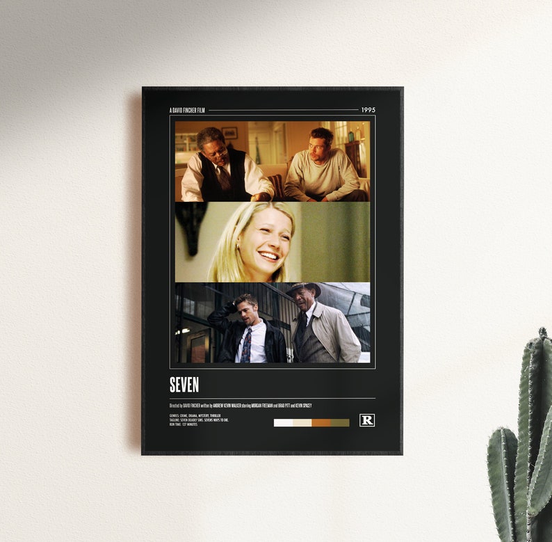 Home decor Minimalist Movie Poster Wall Art Print Seven Inspired Poster Retro Movie Poster Film Poster