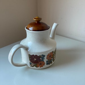 Vintage Arthur Wood “Miami” Teapot – English China – Brown Lid Ceramic Teapot