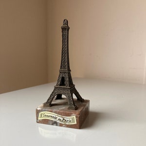 1930s Eiffel Tower French Souvenir Model on Marble Base Souvenir de Paris image 1