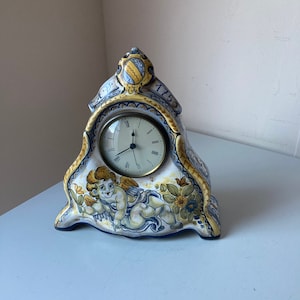 SACA Vintage Italian Majolica Hand Painted Clock - Made between 1923 - 1950