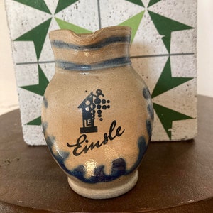 Pichet en grès émaillé au sel d'Einsle, Allemagne - Pot à crème 0,25 l décor cobalt