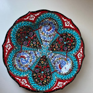 12&quot; Handmade Turkish Raised Iznik Ceramic Plate