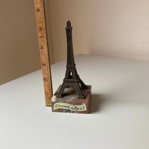 1930s Eiffel Tower French Souvenir Model on Marble Base Souvenir de Paris image 4