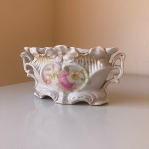 Antique Gebrüder Benedikt Hand-Painted Floral Porcelain Vase – Bohemian Austria-Hungary