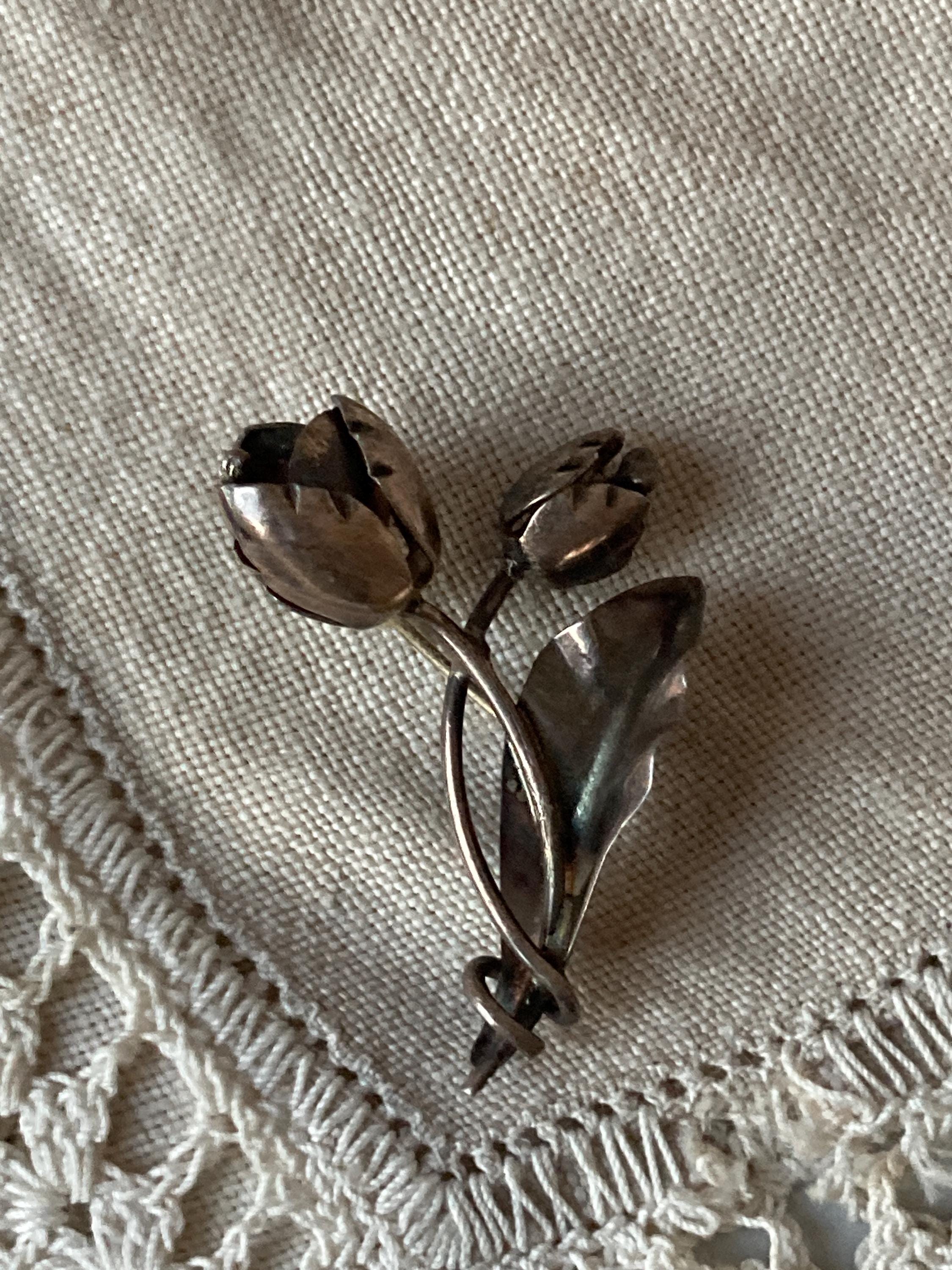アクセサリー   'Tulip' Brooch #448 Sterling Silver Tulip Brooch - Etsy Canada