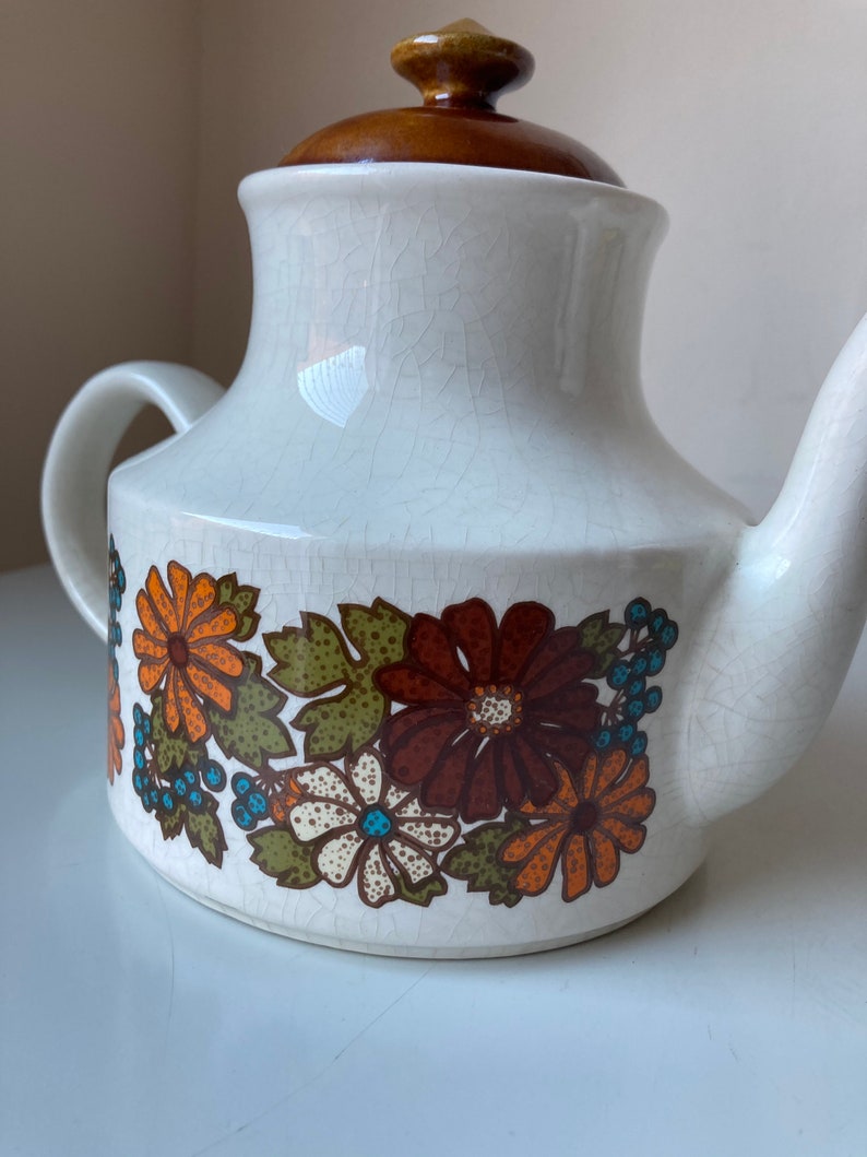 Vintage Arthur Wood \u201cMiami\u201d China Teapot with Brown Lid