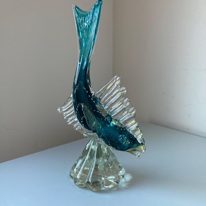Vintage Venetian Murano Glass Bullicante Fish Sculpture
