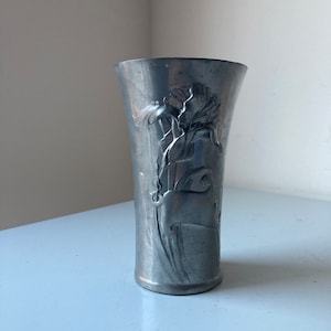 Kayserzinn Art Nuveau Pewter Vase - Early Number 4067 Dates to 1890&#39;s