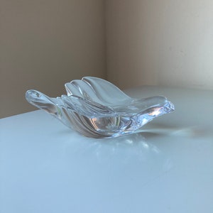 Vintage Gorham Crystal Glass Dove Candlestick Holder