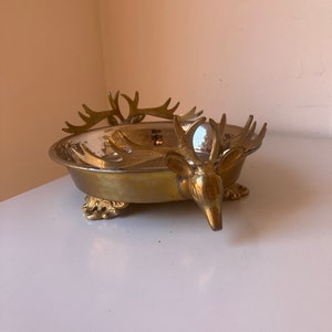 Vintage Silver Plated Serving Tray with Stag Head Handles – Barware – Made in India
