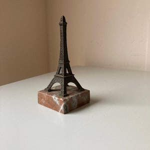1930s Eiffel Tower French Souvenir Model on Marble Base Souvenir de Paris image 2