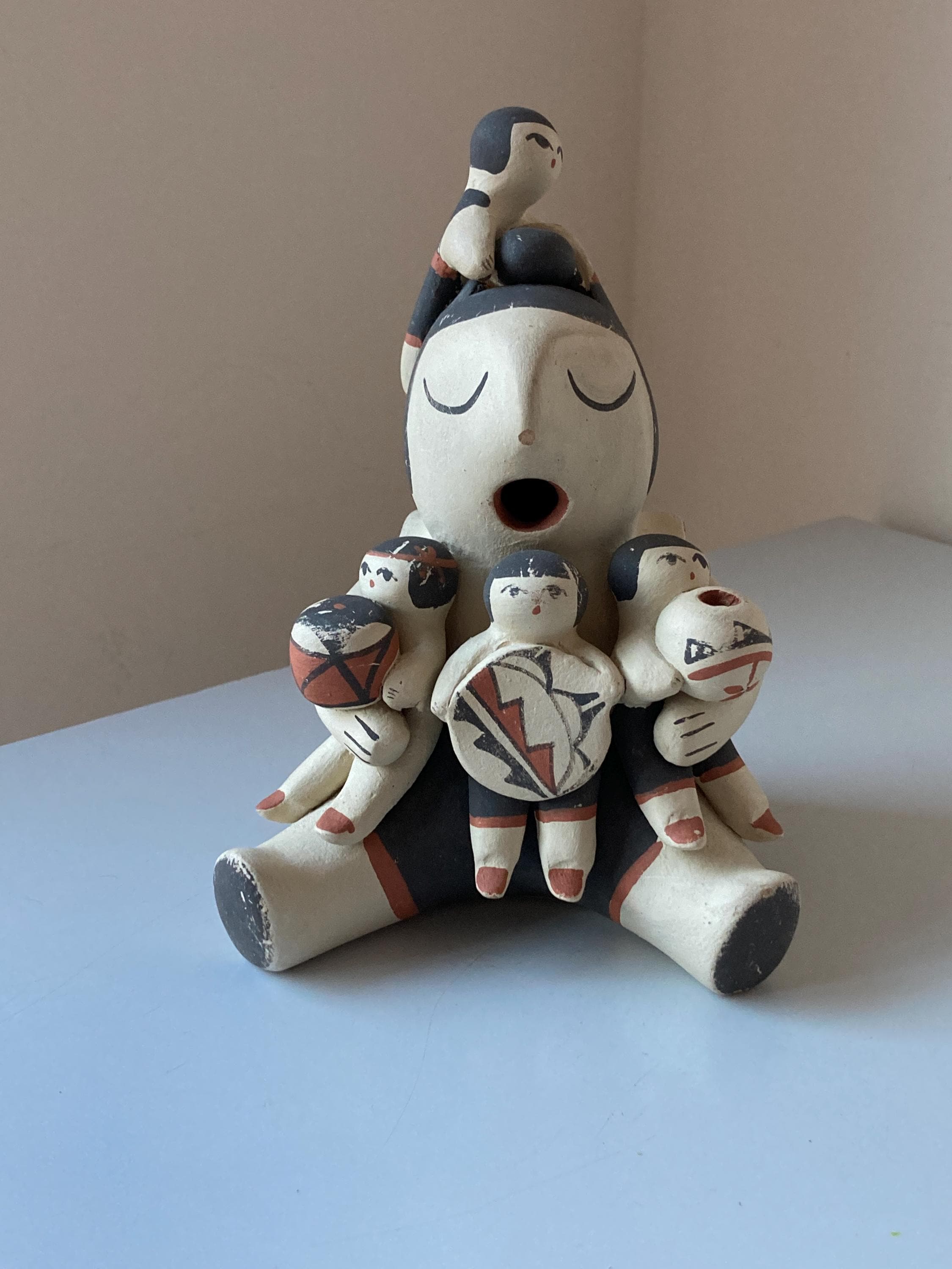 Jemez Pueblo Storyteller Pottery by Marie Toya, 20th C, Signed