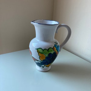 Vintage &quot;Celina&quot; Hand Painted Ceramic Pitcher Made in Portugal