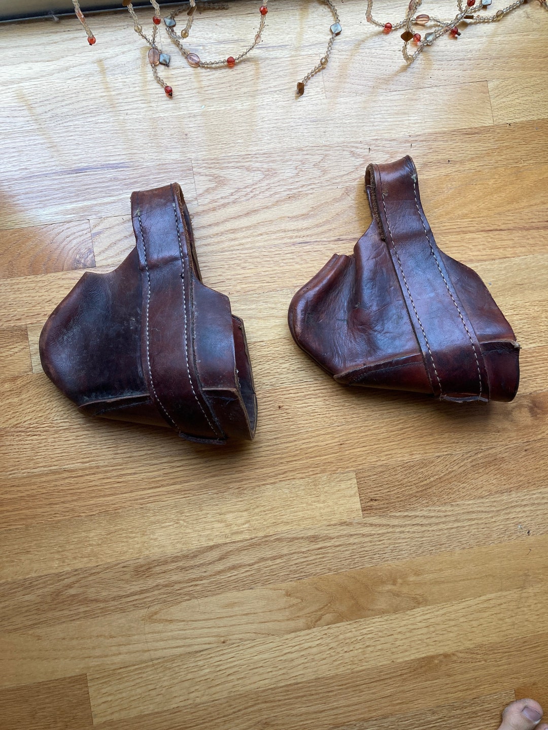 Tapaderos de selle vintage C. P. SHIPLEY - Visage de singe