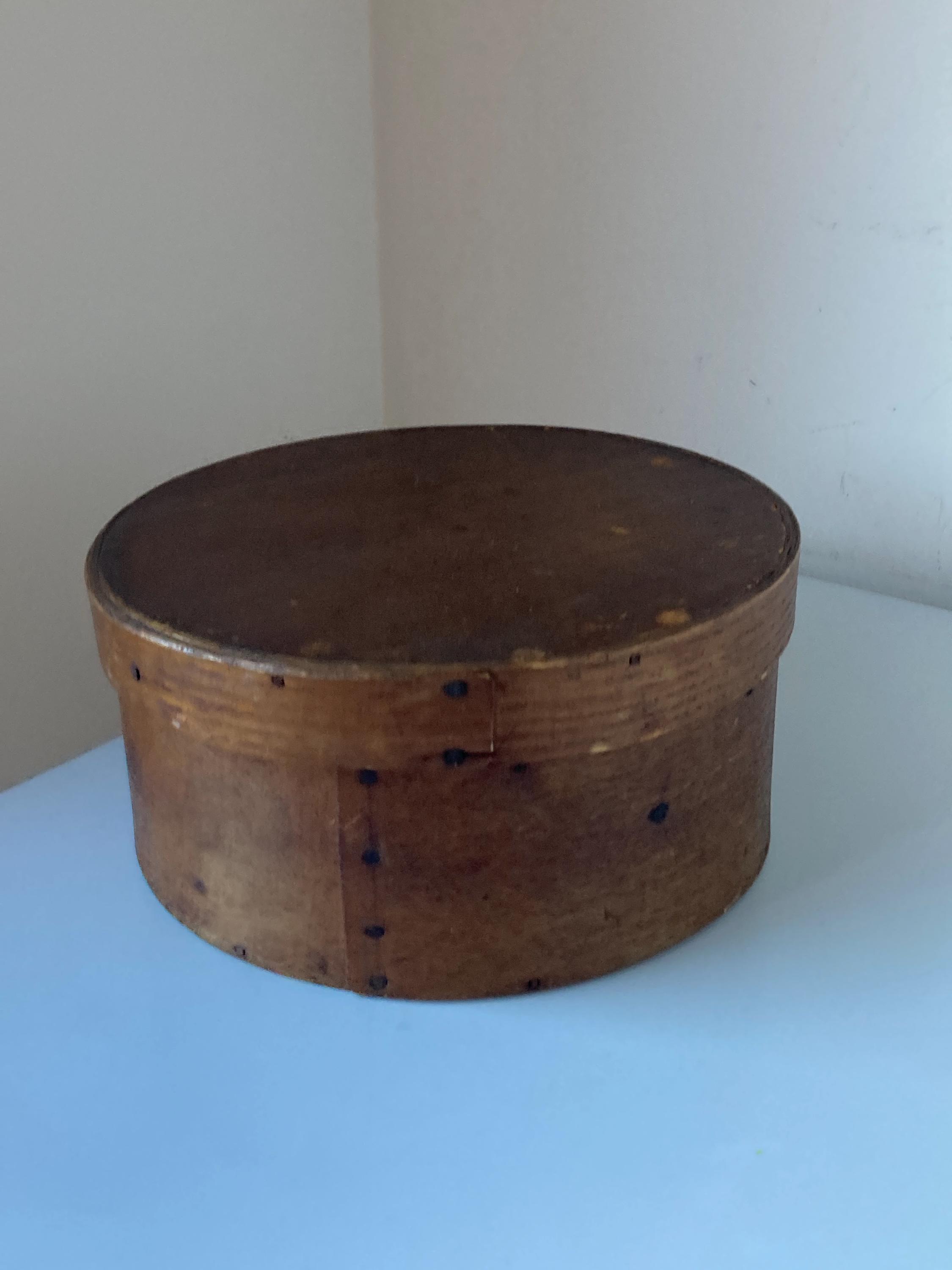 Antique Early 19th Century Round Bentwood Pantry Box
