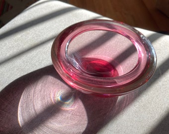 Vintage Murano Sommerso Schale, Flavio Poli zugeschrieben, Lila Glas