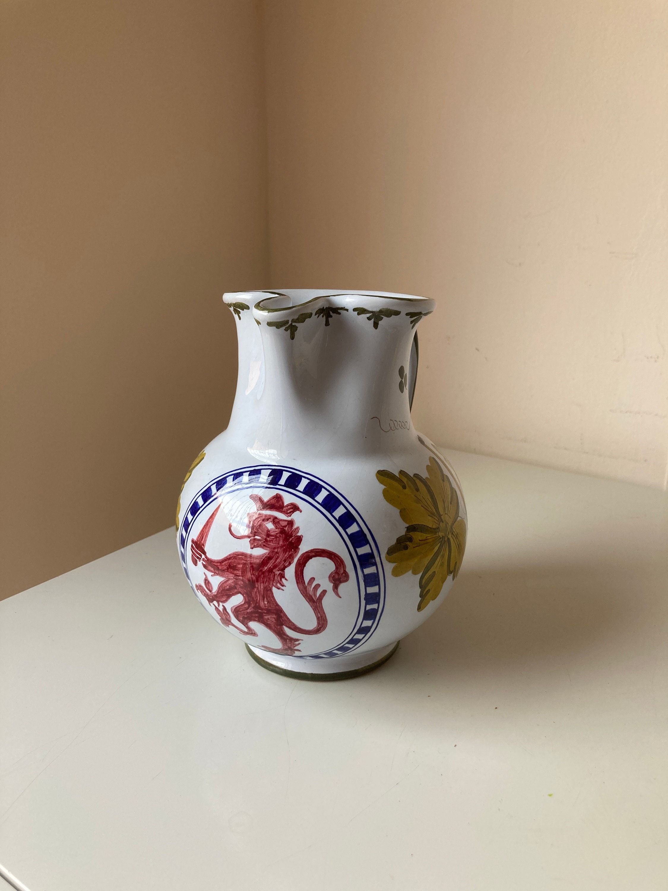 CACF Faenza Painted Ceramic Italian Majolica Pitcher Etsy Sweden